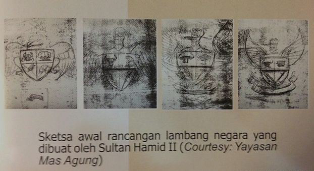 Lambang Garuda Pancasila Dalam Sketsa yang Disusun Oleh Sultan Hamid II